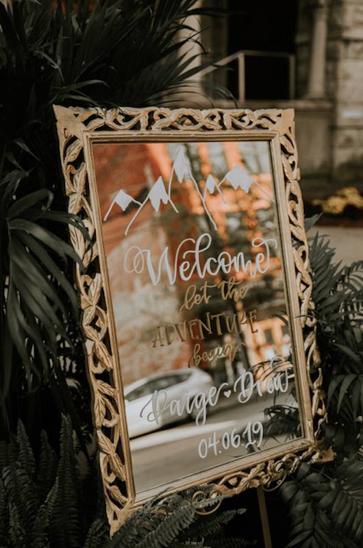 Paige Winesette And Drew Kiser Real Wedding Welcome Sign