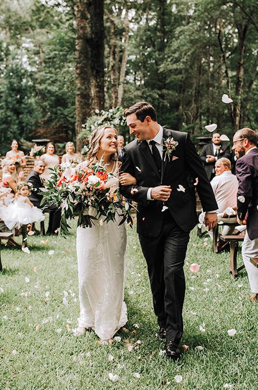 Andie Bailey Colin Batherson Couple Walk Down Aisle