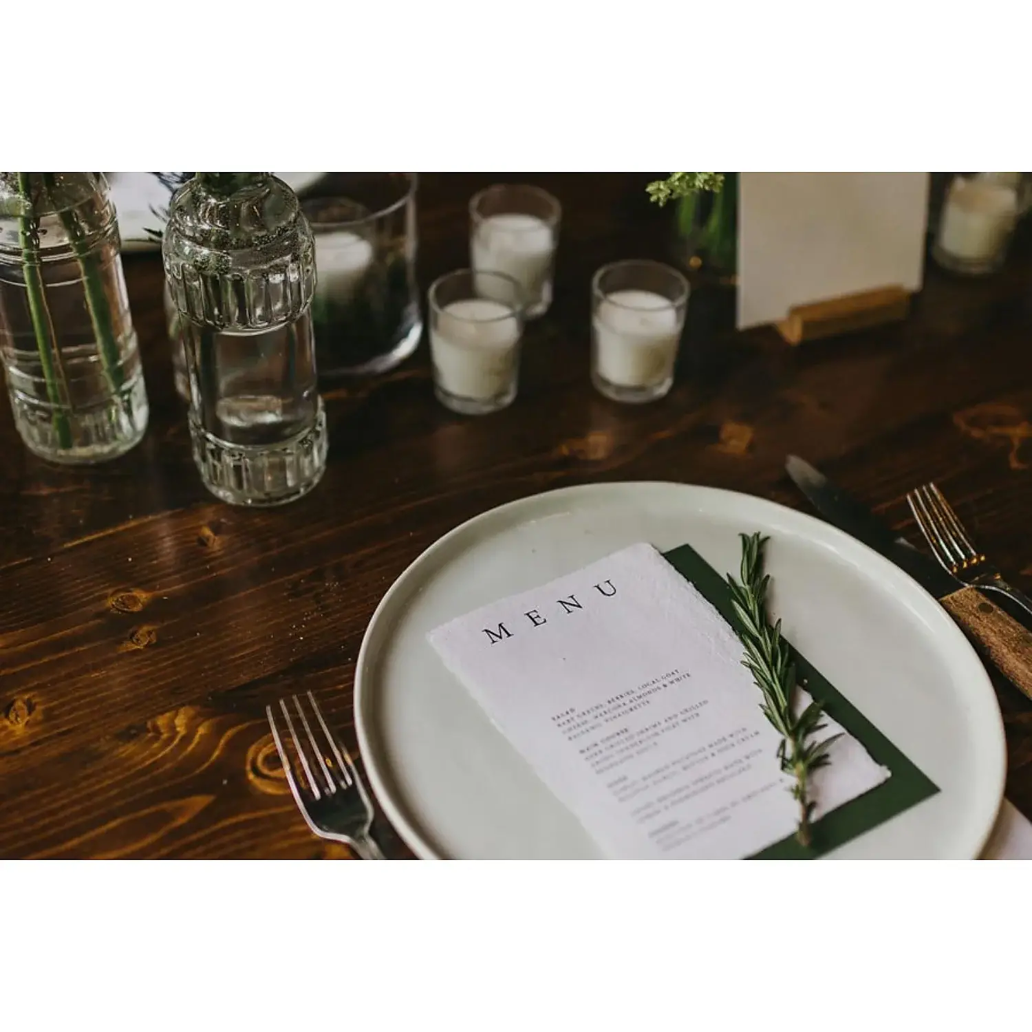 Dogwood Canyon Grill Restaurant Wedding Reception table setting