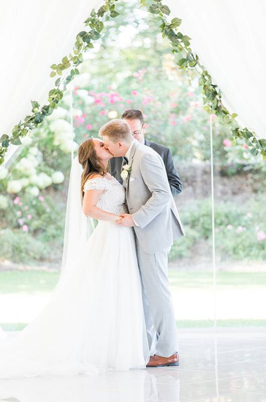 Caroline Morrison And Austin Niemeier Bride And Groom Vow Kiss 1