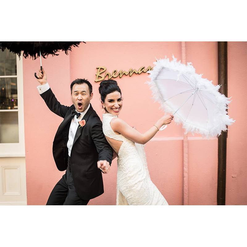 Brennans New Orleans Wedding With Parasols