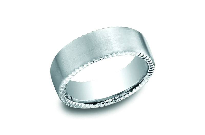 Benchmark Wedding Rings silver jagged edge cuts