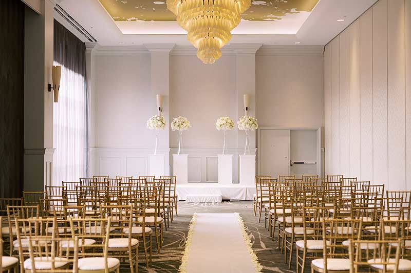 Tiffany Frangopoulos & Tyler Barnes Wed At A Timeless North Carolina Hotel Ceremony Setup