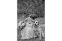 fete Nashville bride and dog black and white