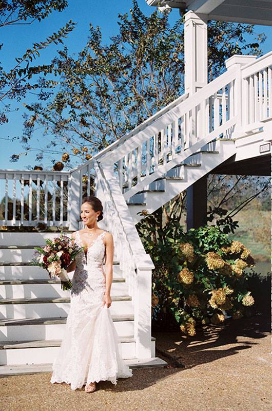 Kimberly Hernandez & Michael Kelly Bride On Stairs