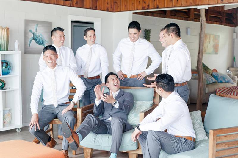 Lauren Miller And Matthew Yen Groom And Groomsmen