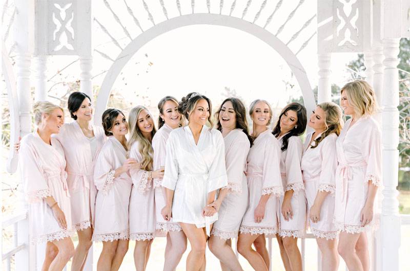 Amber Calderon And Jon Wolfes Real Wedding In Austin Texas Bride With Her Bridal Party