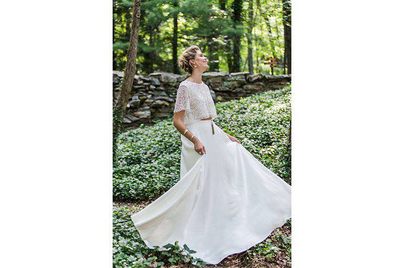 Michael Allen Photography Two Piece Wedding Dress Outdoors Nature