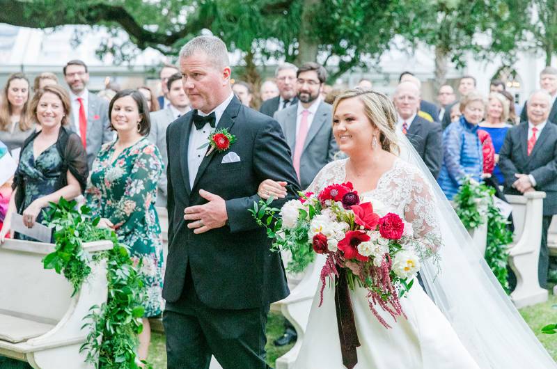 Kristin Almond & Jay Brown Father Of The Bride And Bride Walking Down The Aisle