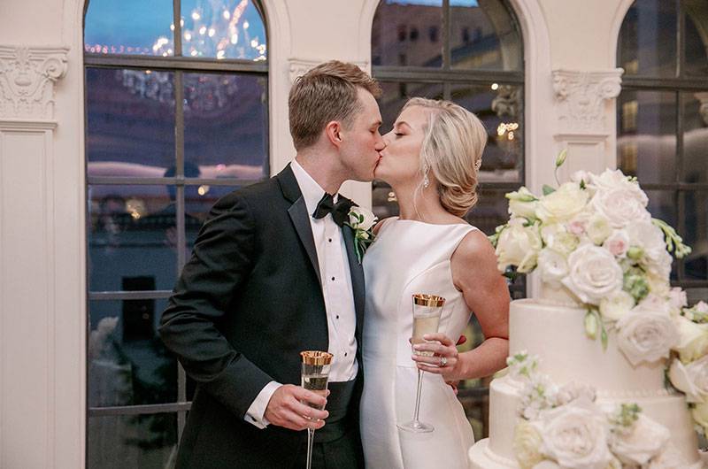 Sloane Bell And Brock Phillips Birmingham Real Wedding Bride And Groom Kissing