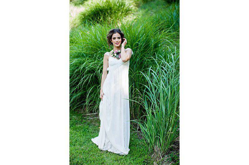 Michael Allen Photography Greenery Outdoor Wedding Dress