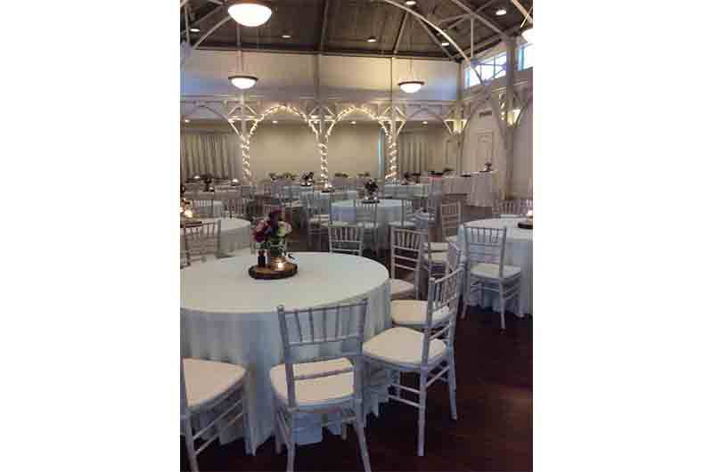 The Atrium reception area round table seating
