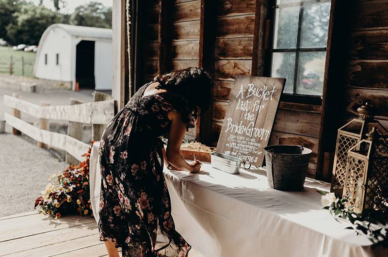 Kelcey Leshinksi And Nate George Bucket List Table