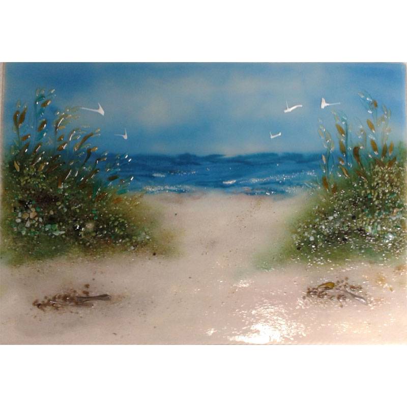 Designer Glass Mosaics LLC Waterfront Beach Scene