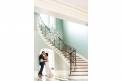 Staircase Kiss Cedar hall spiral crystal chandelier