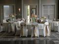Elegant Chair Solutions venue wrapped tables gold linen ribbons