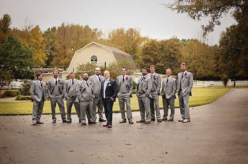 Maple Grove Farm groomsmen and groom 