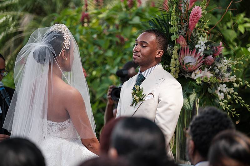 Arielle Clay & Steve Potea Bride And Groom Looking At Each Other Before Vows