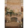 The White Magnolia fireplace Monogram Floral Decoration Candles