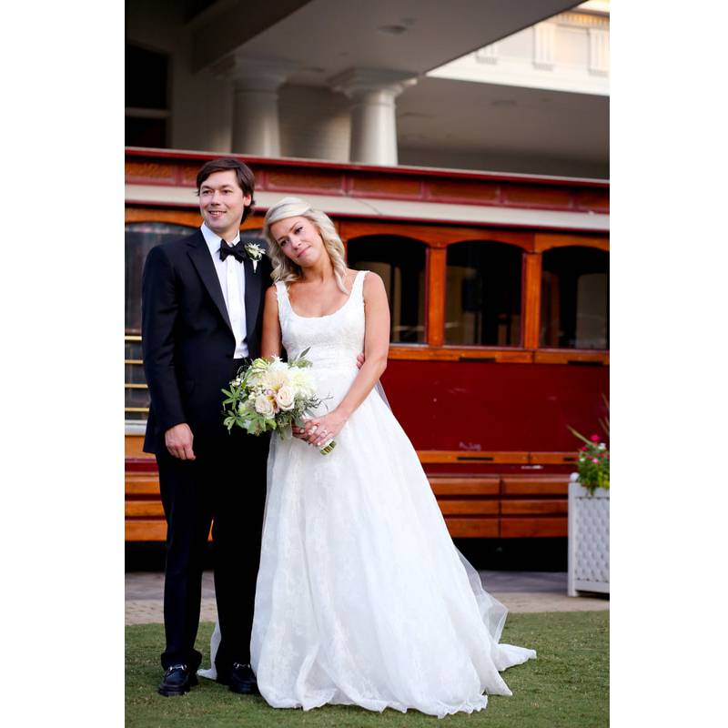 Maddison Row South Couple In Front Of Trolley