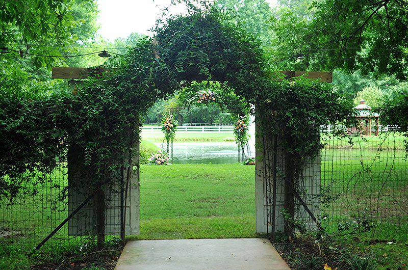 Maple Grove Farm arch to lake  view