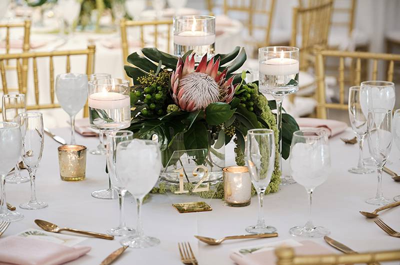 Arielle Clay & Steve Potea Reception Table Decor