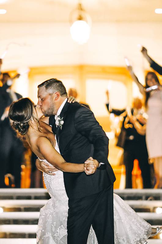 Lauren Kirby And Adam Byerly Real Wedding Bride And Groom Kiss 