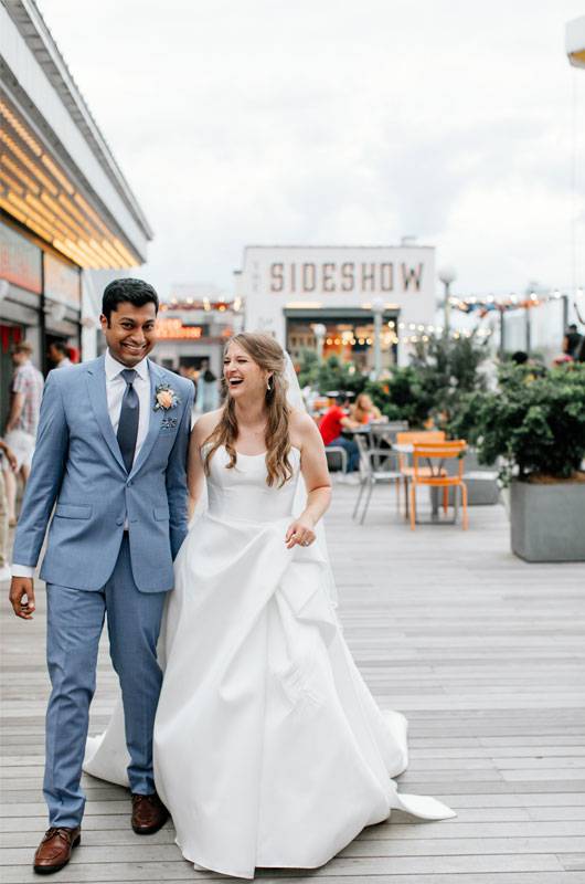 Carrie Henderson And Varun Kannan Bride And Groom Exploring Ponce City Market Atlanta