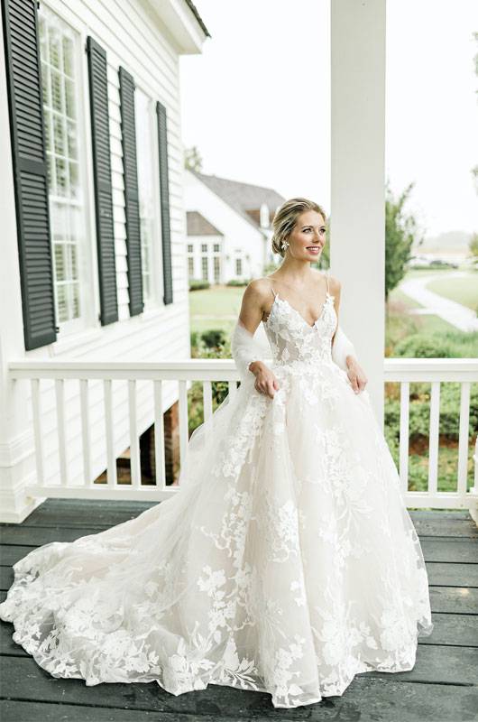 Sadie Batson And Eric Storey Real Wedding Bride Solo Shot