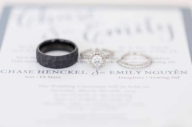 Emily Nguyen And Chase Henckel His And Hers Wedding Rings 