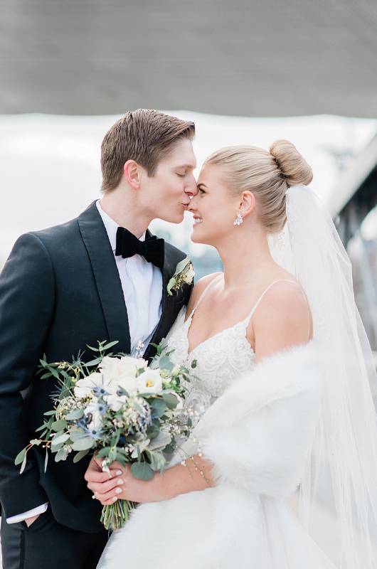 Kate Dipasquale & Chas Mye Groom Kissing Brides Nose
