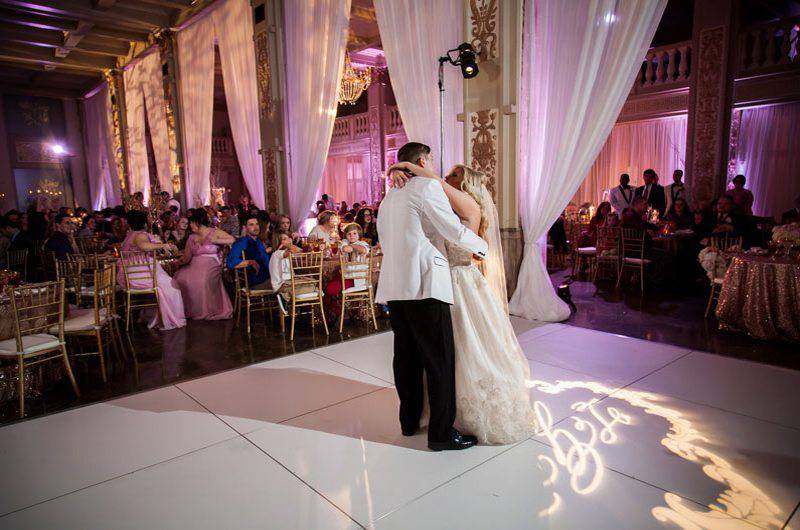 Cadre Building first dance on marble dance floor