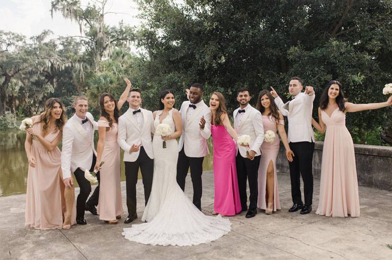 Diana Yovera & Michael Kjelsons New Orleans Real Wedding Group Shot