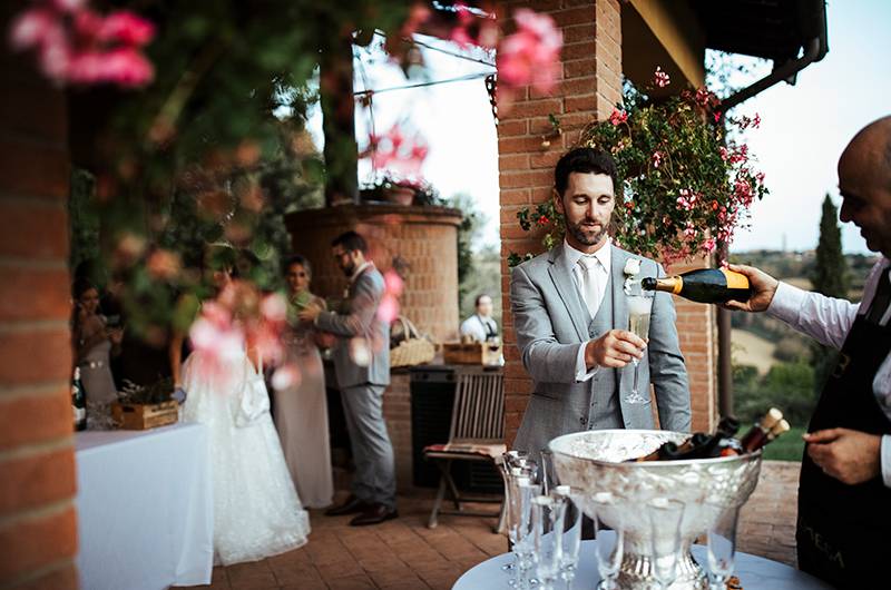 Stephanie MacLaughlin And Zachary Newell Groom Getting Drink