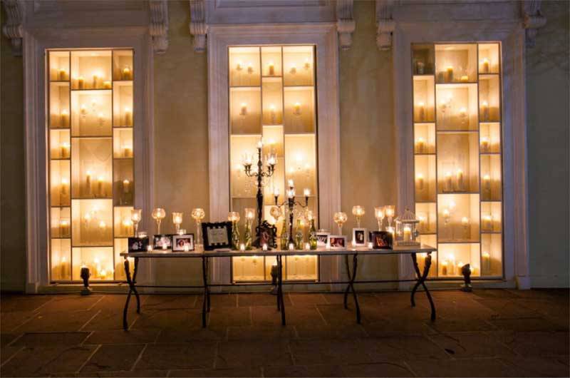 New Orleans Board of Trade Guest Book table Candles