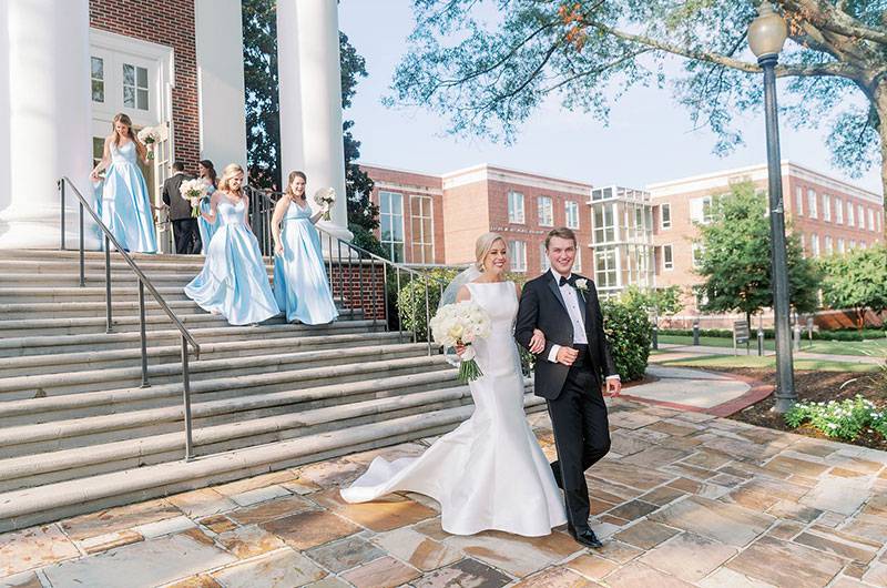 Sloane Bell And Brock Phillips Birmingham Real Wedding Couple Leaving Ceremony Venue